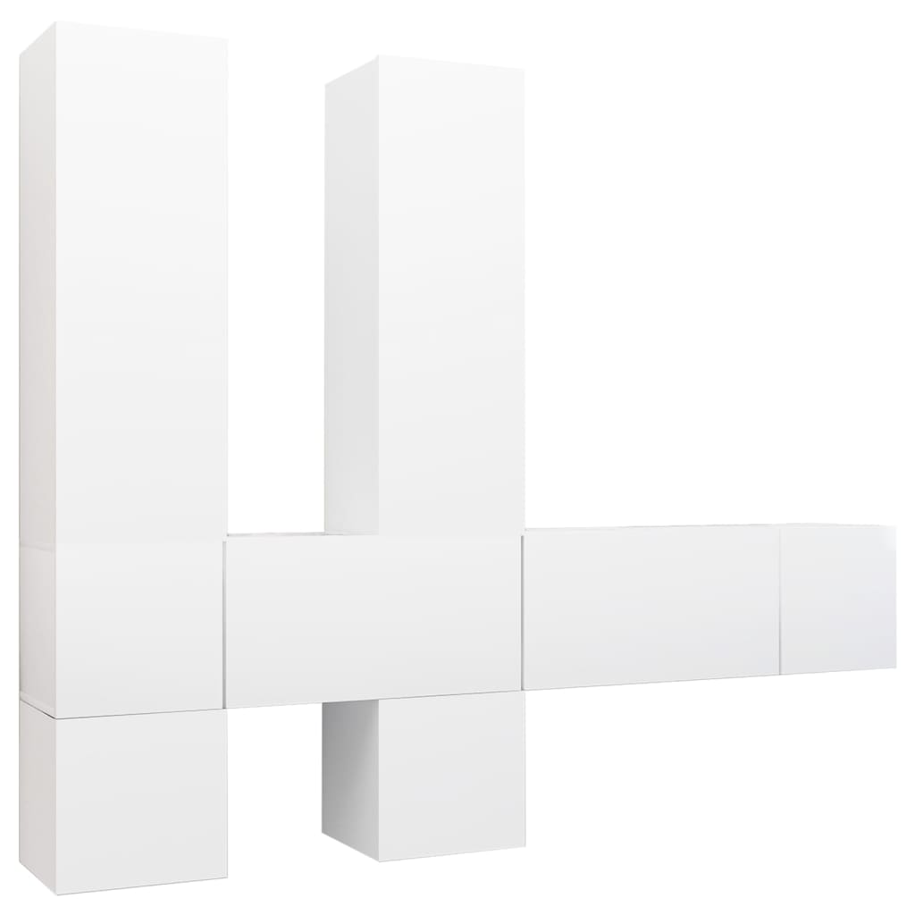 Ensemble de meubles TV 7 pcs Blanc Bois d'ingénierie