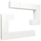 Ensemble de meubles TV 8 pcs Blanc Bois d'ingénierie