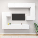 Ensemble de meubles TV 8 pcs Blanc Bois d'ingénierie