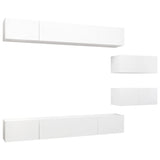 Ensemble de meubles TV 6 pcs Blanc Bois d'ingénierie