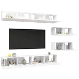 Ensemble de meubles TV 6 pcs Blanc Bois d'ingénierie