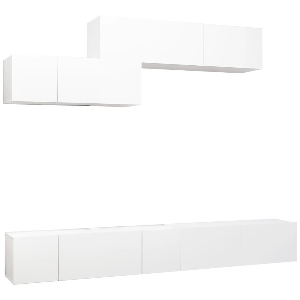 Ensemble de meuble TV 6 pcs Blanc Bois d'ingénierie