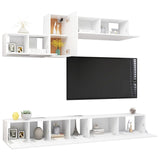 Ensemble de meuble TV 6 pcs Blanc Bois d'ingénierie