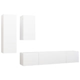 Ensemble de meubles TV 4 pcs Blanc Bois d'ingénierie