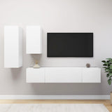 Ensemble de meubles TV 4 pcs Blanc Bois d'ingénierie