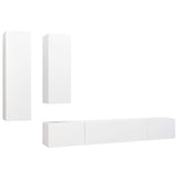 Ensemble de meuble TV 4 pcs Blanc Bois d'ingénierie