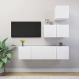 Ensemble de meubles TV 4 pcs Blanc Bois d'ingénierie