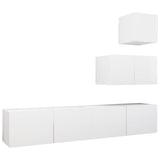 Ensemble de meubles TV 4 pcs Blanc Bois d'ingénierie