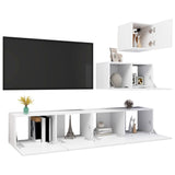 Ensemble de meubles TV 4 pcs Blanc Bois d'ingénierie