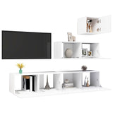 Ensemble de meubles TV 4 pcs Blanc Bois d'ingénierie