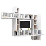 Ensemble de meubles TV 10 pcs Blanc Bois d'ingénierie