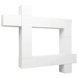 Ensemble de meuble TV 9 pcs Blanc Bois d'ingénierie