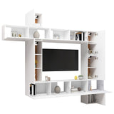 Ensemble de meuble TV 9 pcs Blanc Bois d'ingénierie