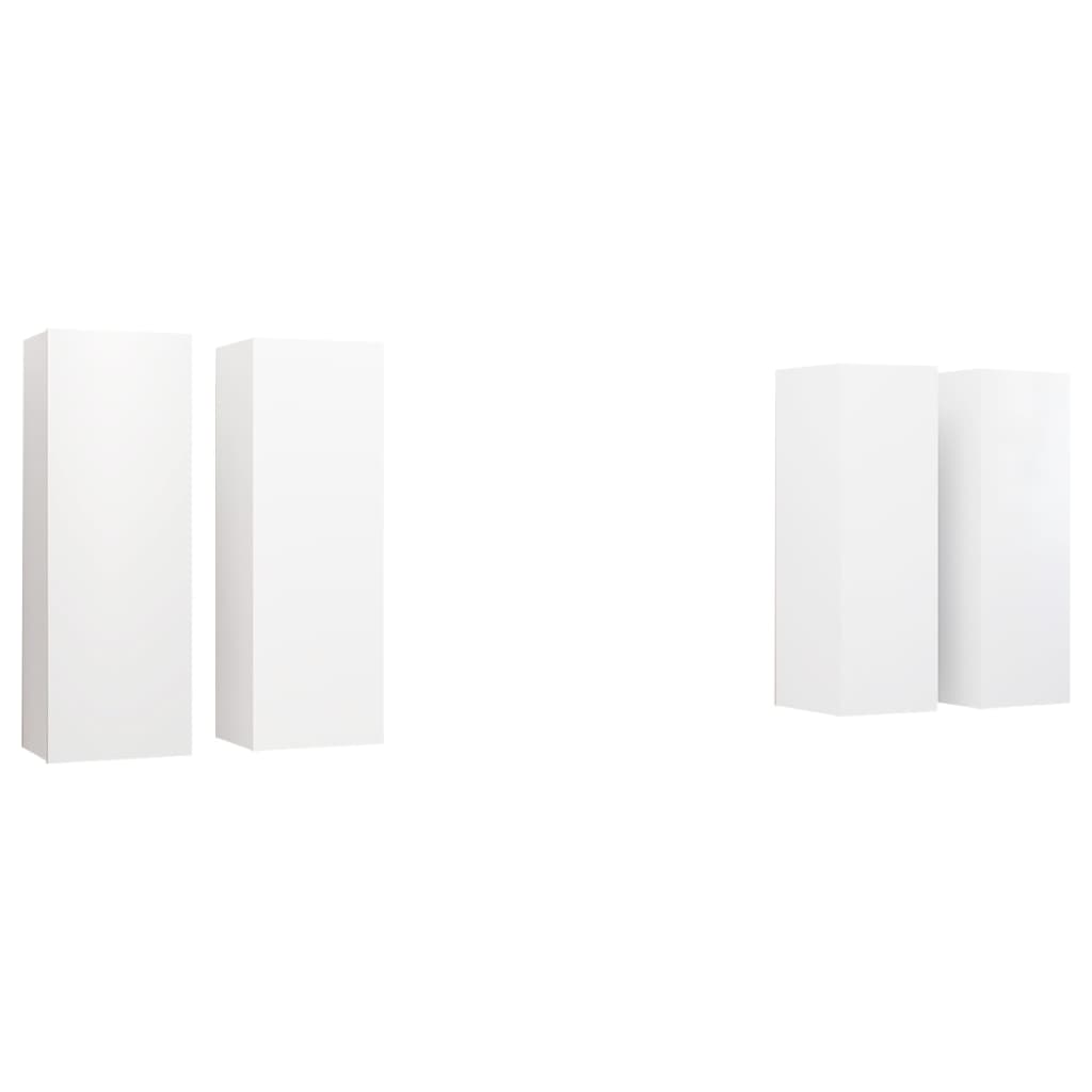 Meubles TV 4 pcs Blanc 30,5x30x90 cm Bois d'ingénierie