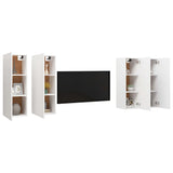 Meubles TV 4 pcs Blanc 30,5x30x90 cm Bois d'ingénierie