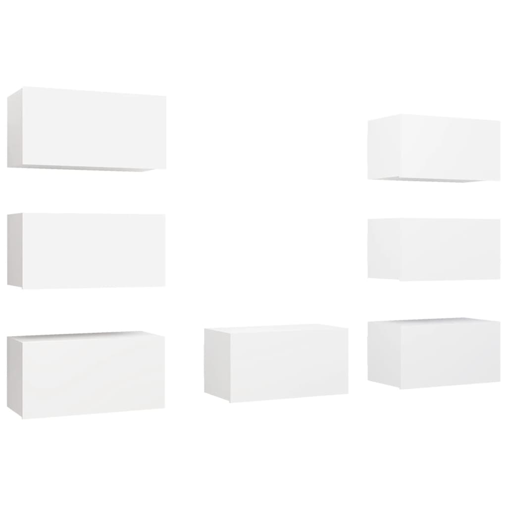 Meubles TV 7 pcs Blanc 30,5x30x60 cm Bois d'ingénierie