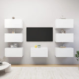 Meubles TV 7 pcs Blanc 30,5x30x60 cm Bois d'ingénierie