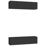 Meubles TV 4 pcs Noir 60x30x30 cm Bois d'ingénierie