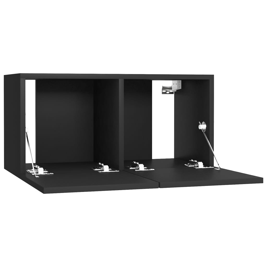 Meubles TV 4 pcs Noir 60x30x30 cm Bois d'ingénierie