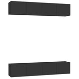 Meubles TV 4 pcs Noir 80x30x30 cm Bois d'ingénierie