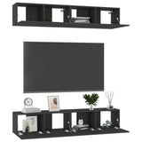 Meubles TV 4 pcs Noir 80x30x30 cm Bois d'ingénierie