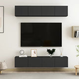 Meubles TV 4 pcs Noir 80x30x30 cm Bois d'ingénierie