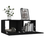 Ensemble de meubles TV 4 pcs Noir Bois d'ingénierie