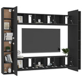 Ensemble de meubles TV 10 pcs Noir Bois d'ingénierie