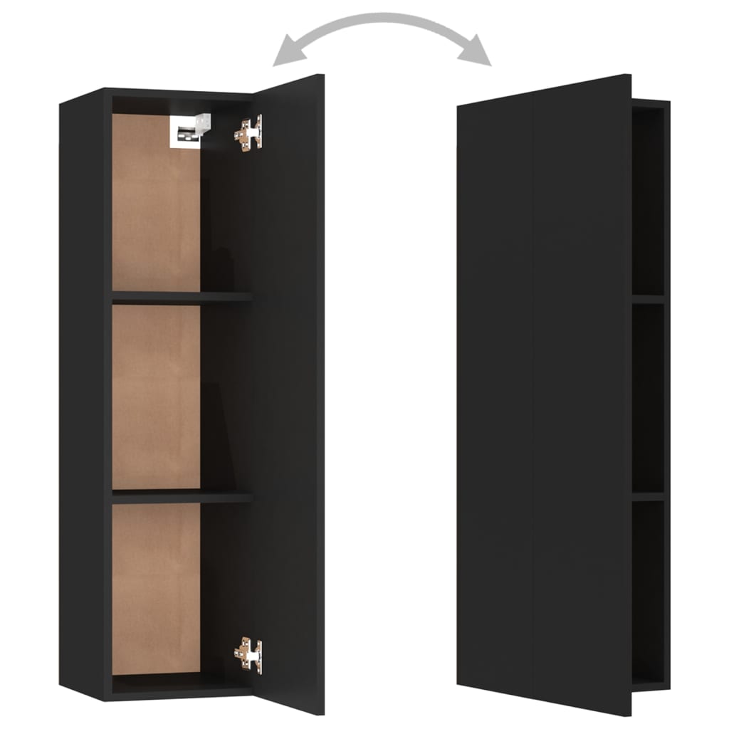 Ensemble de meubles TV 3 pcs Noir Bois d'ingénierie