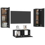 Ensemble de meubles TV 3 pcs Noir Bois d'ingénierie