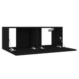 Ensemble de meubles TV 3 pcs Noir Bois d'ingénierie