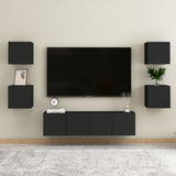 Ensemble de meubles TV 6 pcs Noir Bois d'ingénierie