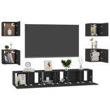 Ensemble de meubles TV 7 pcs Noir Bois d'ingénierie