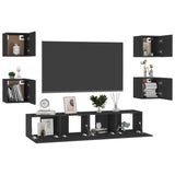 Ensemble de meubles TV 6 pcs Noir Bois d'ingénierie