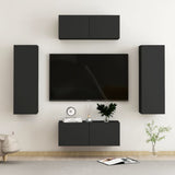 Ensemble de meubles TV 4 pcs Noir Bois d'ingénierie