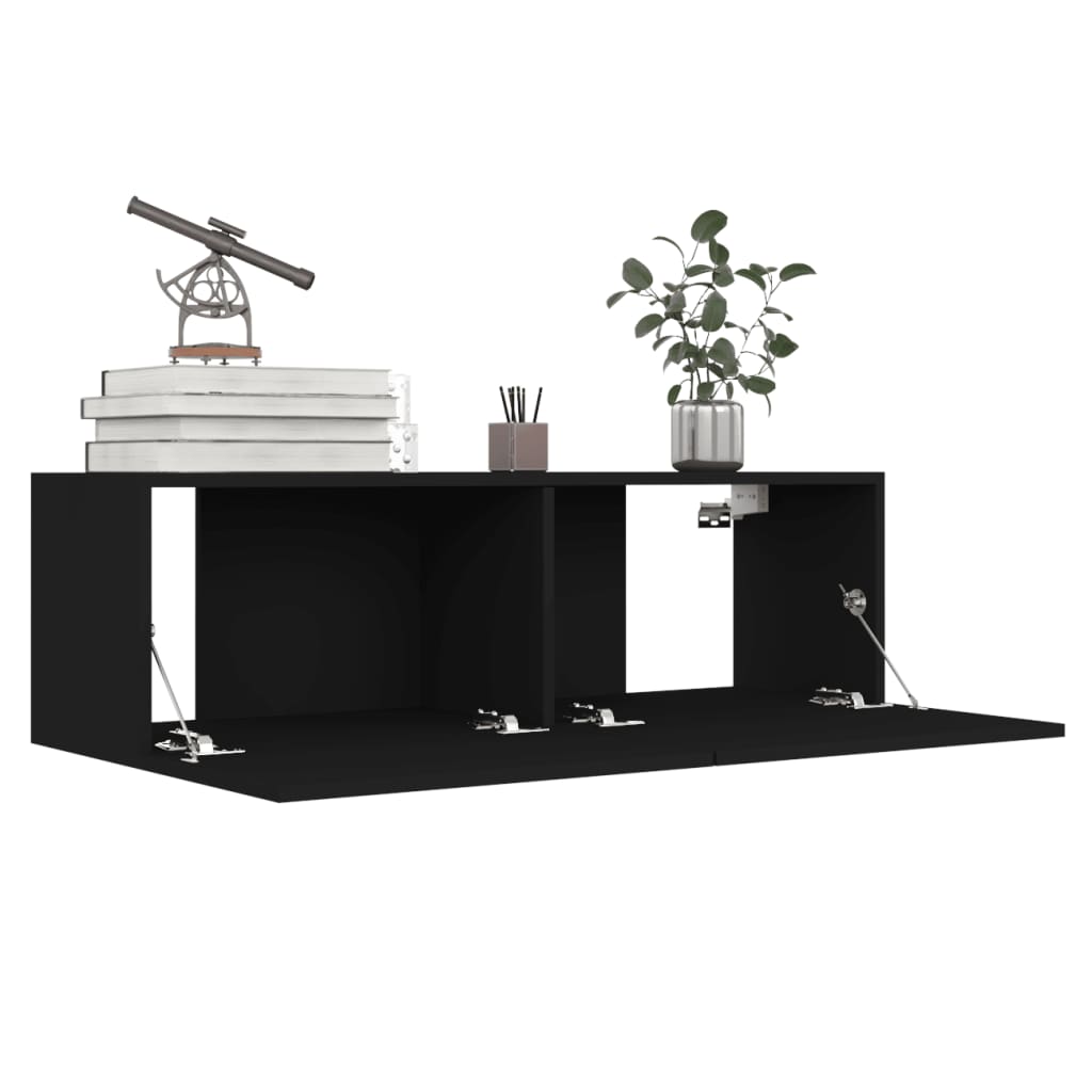 Ensemble de meubles TV 8 pcs Noir Bois d'ingénierie