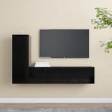 Ensemble de meubles TV 3 pcs Noir Bois d'ingénierie