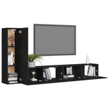 Ensemble de meubles TV 3 pcs Noir Bois d'ingénierie