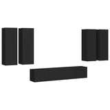 Ensemble de meubles TV 6 pcs Noir Bois d'ingénierie