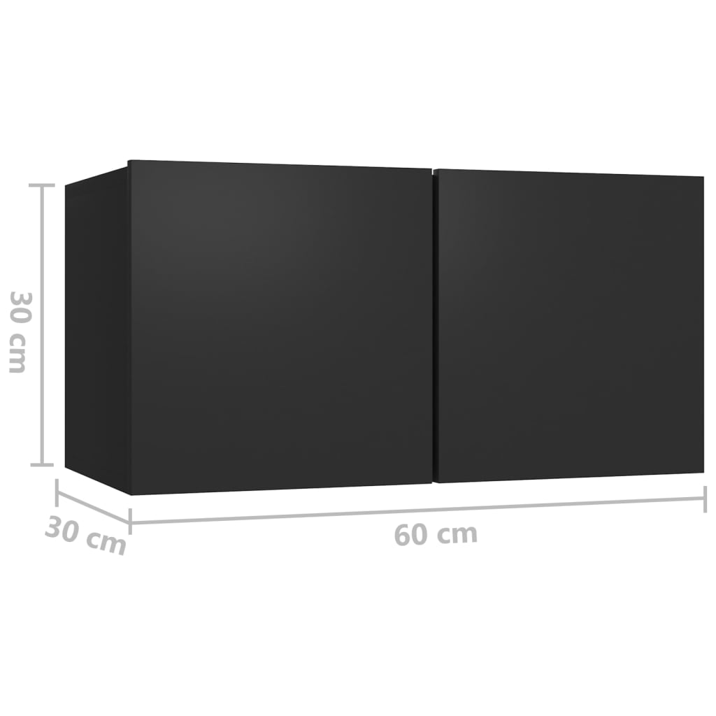 Ensemble de meubles TV 6 pcs Noir Bois d'ingénierie