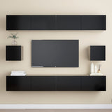 Ensemble de meubles TV 6 pcs Noir Bois d'ingénierie