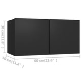 4 pcs TV Cabinet Set Black Engineered Wood