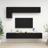 Ensemble de meuble TV 5 pcs Noir Bois d'ingénierie