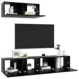 Meubles TV 3 pcs Noir Bois d'ingénierie