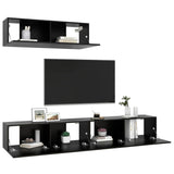 Meubles TV 3 pcs Noir Bois d'ingénierie