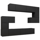 Ensemble de meubles TV 10 pcs Noir Bois d'ingénierie