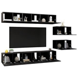 Meubles TV 8 pcs Noir Bois d'ingénierie