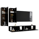 Ensemble de meuble TV 4 pcs Noir Bois d'ingénierie