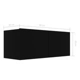 Ensemble de meuble TV 4 pcs Noir Bois d'ingénierie