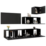 Ensemble de meubles TV 4 pcs Noir Bois d'ingénierie